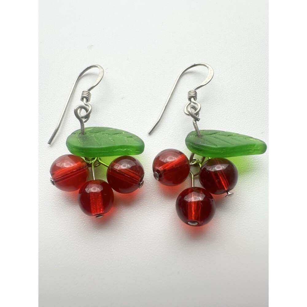 Sterling Silver Czech Glass Berry Earrings